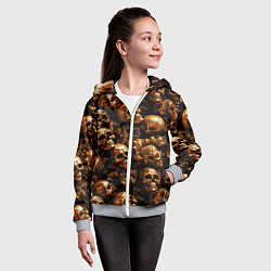 Толстовка на молнии детская Медные черепа, цвет: 3D-меланж — фото 2