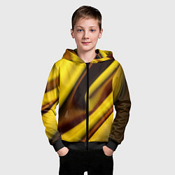 Толстовка на молнии детская Желтая футболка, цвет: 3D-черный — фото 2