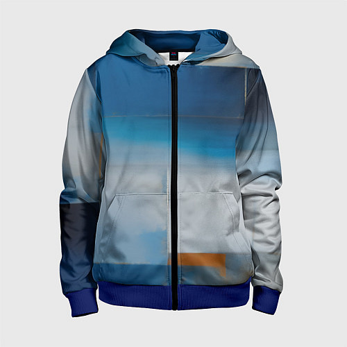 Детская толстовка на молнии Синяя палитра / 3D-Синий – фото 1