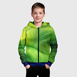 Толстовка на молнии детская Green lighting background, цвет: 3D-синий — фото 2