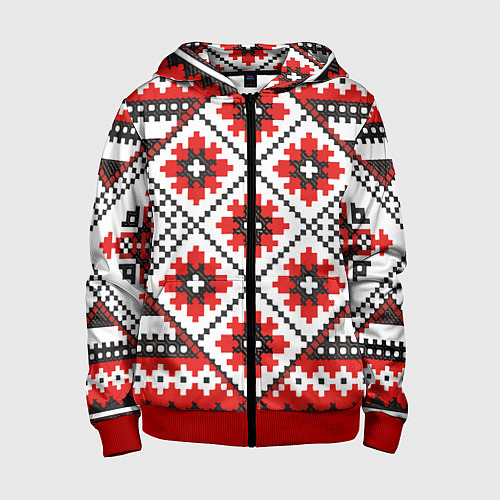 Детская толстовка на молнии Удмурт мода / 3D-Красный – фото 1