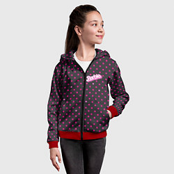 Толстовка на молнии детская Барби горошек, цвет: 3D-красный — фото 2