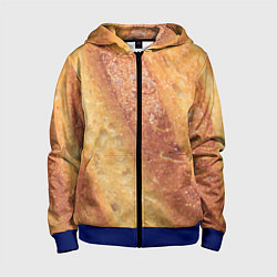 Толстовка на молнии детская Корочка батона, цвет: 3D-синий