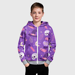 Толстовка на молнии детская Ведьмин узор, цвет: 3D-меланж — фото 2