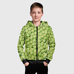 Толстовка на молнии детская Узор из теннисных мячей, цвет: 3D-черный — фото 2