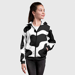Толстовка на молнии детская Кожа коровы, цвет: 3D-черный — фото 2