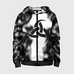 Толстовка на молнии детская Скандинавский узор душа, цвет: 3D-черный