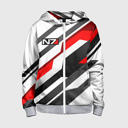 Толстовка на молнии детская Mass effect - white uniform n7, цвет: 3D-меланж