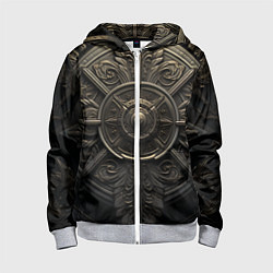 Толстовка на молнии детская Узор в скандинавском стиле, цвет: 3D-меланж