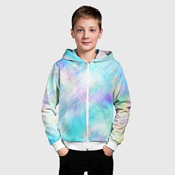 Толстовка на молнии детская Голографический перламутр, цвет: 3D-белый — фото 2