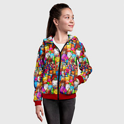 Толстовка на молнии детская Набор художника, цвет: 3D-красный — фото 2