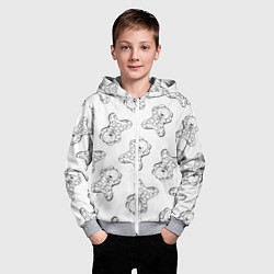 Толстовка на молнии детская Сончас у медвежат - раскраска, цвет: 3D-меланж — фото 2