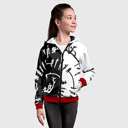 Толстовка на молнии детская Астарион - знак на спине чб, цвет: 3D-красный — фото 2