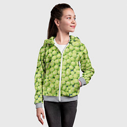 Толстовка на молнии детская Много теннисных мячей, цвет: 3D-меланж — фото 2