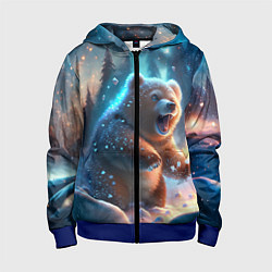 Толстовка на молнии детская Полярный мишка, цвет: 3D-синий