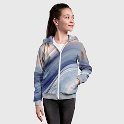 Толстовка на молнии детская Blue liquid, цвет: 3D-меланж — фото 2