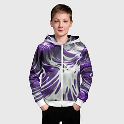 Толстовка на молнии детская Бело-фиолетовая краска, цвет: 3D-белый — фото 2