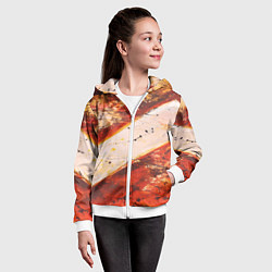 Толстовка на молнии детская Горная порода, цвет: 3D-белый — фото 2