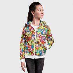 Толстовка на молнии детская Веселые русские матрешки, цвет: 3D-белый — фото 2
