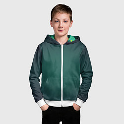 Толстовка на молнии детская Зелёные крылья и чешуйчатый хвост, цвет: 3D-белый — фото 2