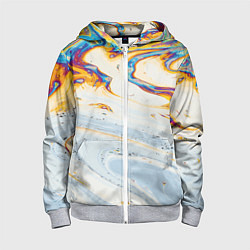 Толстовка на молнии детская Магия масляного отражения, цвет: 3D-меланж
