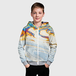 Толстовка на молнии детская Магия масляного отражения, цвет: 3D-меланж — фото 2