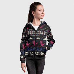 Толстовка на молнии детская Доисторический свитер, цвет: 3D-черный — фото 2