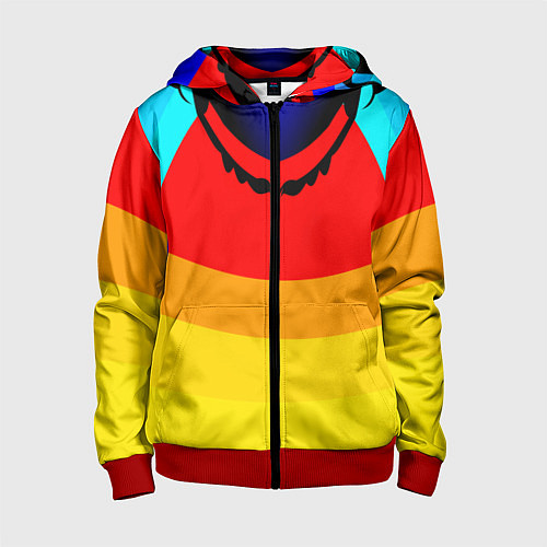 Детская толстовка на молнии Цветные фигуры / 3D-Красный – фото 1