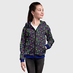 Толстовка на молнии детская Принт в стиле киберпанк, цвет: 3D-синий — фото 2