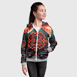 Толстовка на молнии детская Рисунок в стиле американских индейцев, цвет: 3D-меланж — фото 2