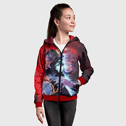 Толстовка на молнии детская Магическая битва - Итадори Юдзи, цвет: 3D-красный — фото 2