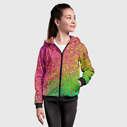 Толстовка на молнии детская Разноцветные пиксели, цвет: 3D-черный — фото 2