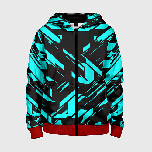 Детская толстовка на молнии Айзек стиль неоновый броня / 3D-Красный – фото 1