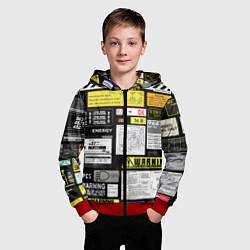 Толстовка на молнии детская Инженерные знаки, цвет: 3D-красный — фото 2