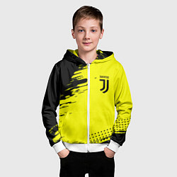 Толстовка на молнии детская Juventus спортивные краски, цвет: 3D-белый — фото 2