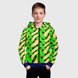 Толстовка на молнии детская Кислотная объёмная плетёнка, цвет: 3D-синий — фото 2