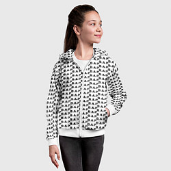 Толстовка на молнии детская BAP kpop steel pattern, цвет: 3D-белый — фото 2