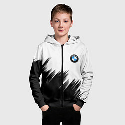 Толстовка на молнии детская BMW чёрные штрихи текстура, цвет: 3D-черный — фото 2