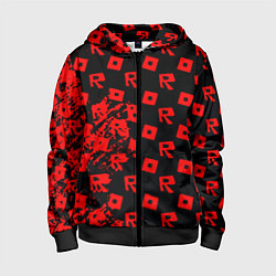 Толстовка на молнии детская Roblox краски гейм мобайл, цвет: 3D-черный