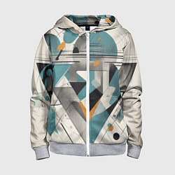 Толстовка на молнии детская Три человека авангард, цвет: 3D-меланж