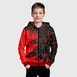 Толстовка на молнии детская Destiny краски надписи текстура, цвет: 3D-красный — фото 2