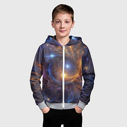 Толстовка на молнии детская Открытая манипура чакра - космическая, цвет: 3D-меланж — фото 2