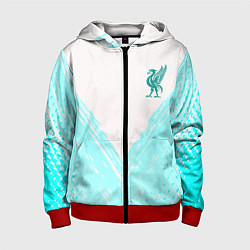 Толстовка на молнии детская Liverpool logo texture fc, цвет: 3D-красный