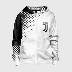 Толстовка на молнии детская Juventus sport black geometry, цвет: 3D-белый