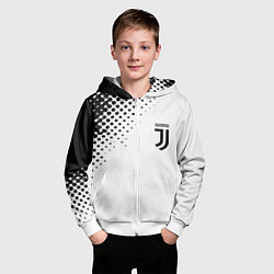 Толстовка на молнии детская Juventus sport black geometry, цвет: 3D-белый — фото 2