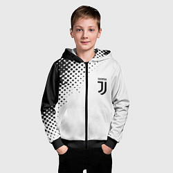 Толстовка на молнии детская Juventus sport black geometry, цвет: 3D-черный — фото 2