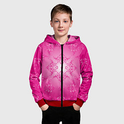 Толстовка на молнии детская Узоры на розовом фоне, цвет: 3D-красный — фото 2