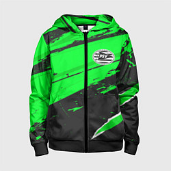 Толстовка на молнии детская PSV sport green, цвет: 3D-черный