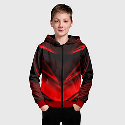 Толстовка на молнии детская Geometry stripes line, цвет: 3D-красный — фото 2
