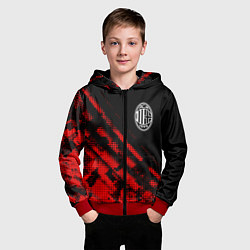 Толстовка на молнии детская AC Milan sport grunge, цвет: 3D-красный — фото 2